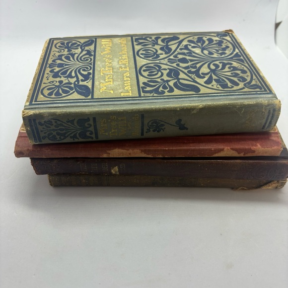 Collection of (4)antique books-School textbooks / scroll designs covers/rustic - Picture 3 of 12